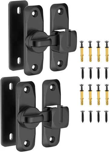 Miniatura 9 de Cerradura de Puerta de Granero Abatible de 90/180 Grados, Protege la Privacidad - Pestillo de Puerta Corredera de Seguridad, Herrajes de Pestillos