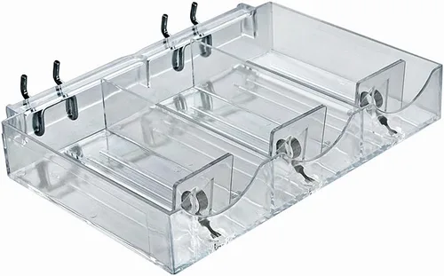 Miniatura 2 de Azar Displays 225504 Bandeja empujadora de 3 compartimentos de 9.125 pulgadas de ancho x 5.8125 pulgadas de profundidad x 1.5 pulgadas de alto