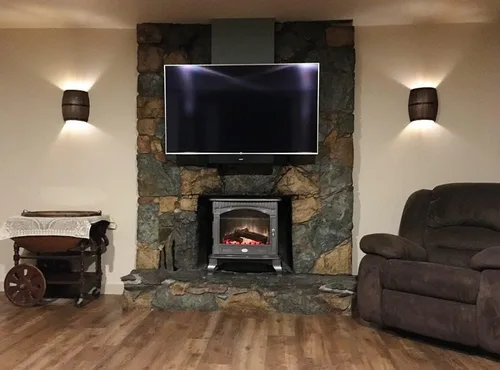 Miniatura 2 de Paquete de 2 apliques de pared de barril de vino de madera antiguo para interiores arriba y abajo, lámparas de pared para área de bar, tema steampunk