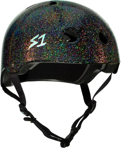 Casco S1 Lifer para patinaje en monopatín, BMX y patinaje sobre ruedas Brillantina negra brillante
