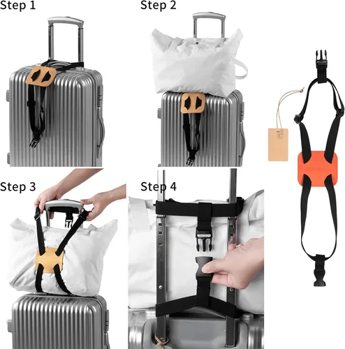 Miniatura 5 de Correas de equipaje para añadir una bolsa, fácil de viajar, maleta con correa elástica, maleta de alta elasticidad, bolsa de cinturón ajustable