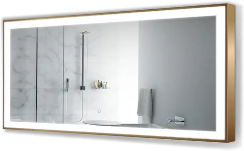 Miniatura 4 de Krugg Soho Espejo LED enmarcado para baño Espejo de tocador iluminado incluye atenuador y desempañador Montaje en pared vertical u horizontal