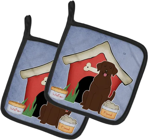 Miniatura 122 de Caroline's Treasures BB2894PTHD Dog House Collection Chow Chow Chow - Par de soportes para ollas, 7.5HX7.5W, multicolor 4-Azul
