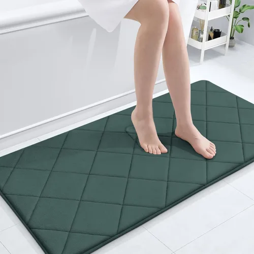 Miniatura 204 de OLANLY Tapete de baño de espuma viscoelástica de 24 x 16 pulgadas, ultra suave y absorbente, lavable a máquina, cómodo tapete de baño para suelo