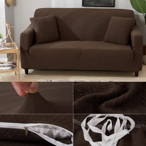 Miniatura 3 de JEOZBM Couch Slipcover, Brown Elastic Waterproof Sofa Cover, Slipcover Sofa Protector, Soft Furniture Protector for Home and Office, Multiple
