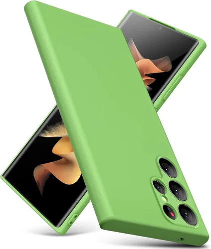 Funda para Samsung Galaxy S22 Ultra, funda delgada de silicona líquida, a prueba de golpes, funda delgada para Samsung Galaxy S22 Ultra, funda Verde