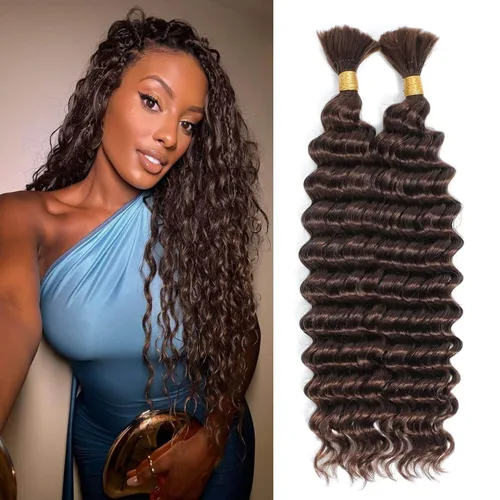 Miniatura 13 de Urbeauty Cabello Humano para Trenzar para Trenzas Boho Bob - Cabello Bohemio de Onda Profunda para Trenzar - Negro Azabache, 14 pulgadas Sin Nudos