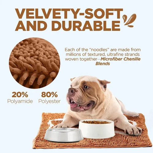 Miniatura 4 de Soggy Doggy Slopmat - Tapete de comida para perros, tapete de microfibra absorbente de felpilla para alimentación de mascotas para alimentos