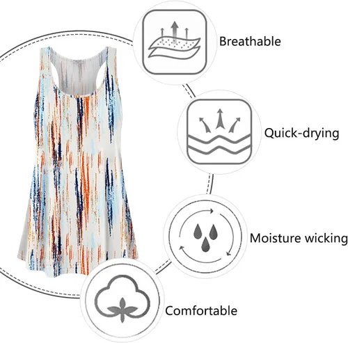 Miniatura 4 de Cestyle - Camiseta sin mangas para mujer, cuello redondo, corte holgado, para entrenamiento