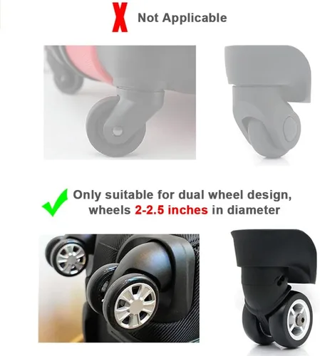 Miniatura 2 de YRAKOZIN Fundas de rueda de equipaje 8 unidades, cubierta de protección de rueda de compartimento de equipaje, protectores de rueda de silicona