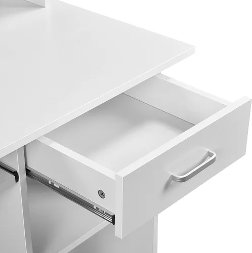 Miniatura 5 de Yaheetech Morden - Escritorio con bandeja para teclado, escritorio para computadora de oficina en casa, escritorio de madera para computadora