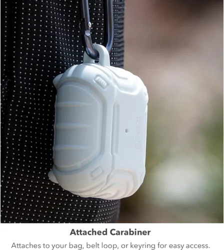 Miniatura 4 de Gear4 Apollo Snap - Funda para AirPods de 3ª generación, compatible con carga inalámbrica, llavero con mosquetón incluido, color negro
