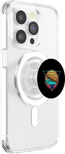 Miniatura 3 de Retro Futuristic Synthwave Vaporwave Cigar Smoking Aesthetic PopSockets MagSafe PopGrip for iPhone