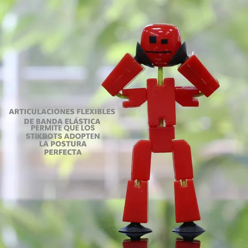 Miniatura 3 de Zing stikbot 8 Solid Rosa/Amarillo/Azul/Verde Claro/Azul Oscuro/Morado/Naranja/Roja Color Rojo y trípode rojo.