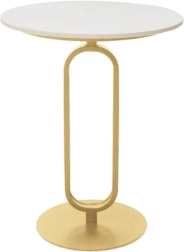 Miniatura 9 de Mesa auxiliar con parte superior de mármol, mesa redonda de metal para sofá, mesa auxiliar moderna, bandeja de café, escritorio auxiliar para sofá
