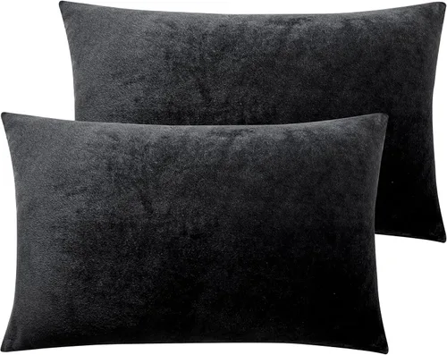 Miniatura 18 de NTBAY - Fundas de almohada de terciopelo con cierre para niños pequeños, 2 unidades, acogedoras, de lujo, de franela y felpa, para viajes, 33 x 46