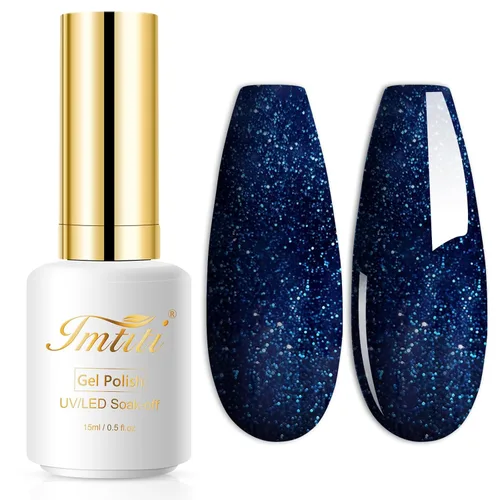 Miniatura 31 de Esmalte de uñas de gel con purpurina, 0.5 fl oz, color rosa brillante, de remojo, con LED, UV, kit de esmalte de uñas de gel para manicura en salón