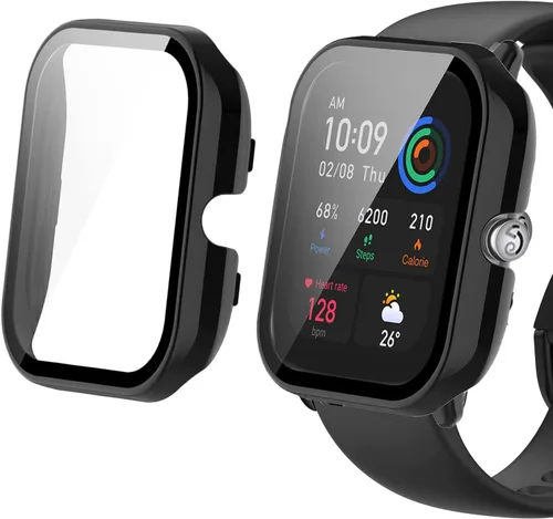 Miniatura 13 de Lamshaw Funda compatible con Amazfit GTS 4 Mini, carcasa protectora de policarbonato duro con protector de pantalla de vidrio templado compatible