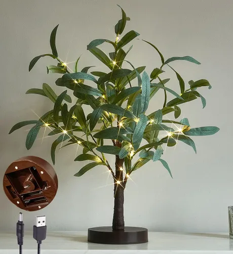 Miniatura 10 de LITBLOOM Árbol de abedul iluminado con temporizador, funciona con pilas o enchufe USB de 18 pulgadas, 24 LED, árboles de Pascua con luces para boda