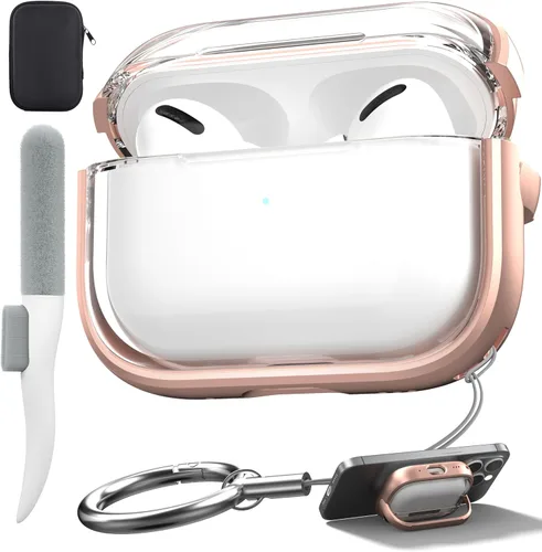 Miniatura 46 de Valkit Funda compatible con AirPods Pro, transparente con kit de limpieza, funda protectora de TPU suave para AirPods Pro Gen 2nd/1st 2023/2022/2019