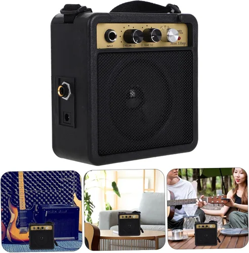 Miniatura 7 de TOYANDONA Mini amplificador de guitarra eléctrica portátil, amplificador de práctica pequeño con sonido nítido y fuerte para guitarras acústicas