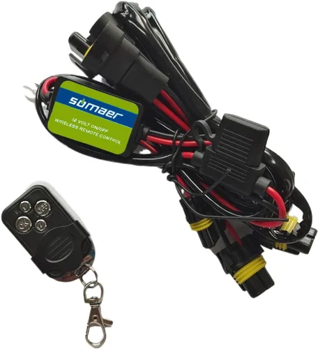 Kit de arnés de cableado con control remoto inalámbrico para barra de luz LED de 12 V, soporta 1/2 cables, 4 modos (encendido/apagado/estroboscópico