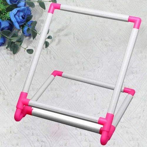 Miniatura 6 de Soportes de alambre para estantes cruzados, soporte de piso, soporte de bordado de aro de bordado, marco de tapiz de bordado cruzado de escritorio