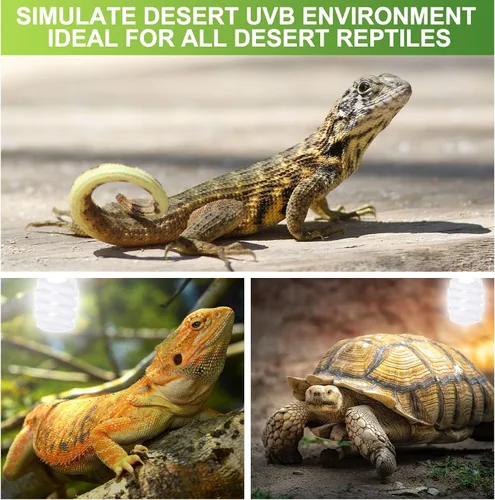 Miniatura 6 de Reginary 4 Uvb Reptile Light 10.0 26 W, Bombilla Uvb para Reptil para Desierto Tropical Sub Tropical Fluorescente Simulación Luz