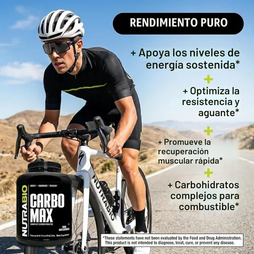 Miniatura 4 de NutraBio CarboMax Maltodextrina en polvo – Polvo de carbohidratos para energía sostenida – Rico en calorías para aumento muscular y de peso – Sin