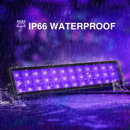 Miniatura 3 de Onforu Paquete de 2 barras de luz negra, luz negra LED con enchufe e interruptor, impermeable IP66 para fiesta brillante, dormitorio, Halloween