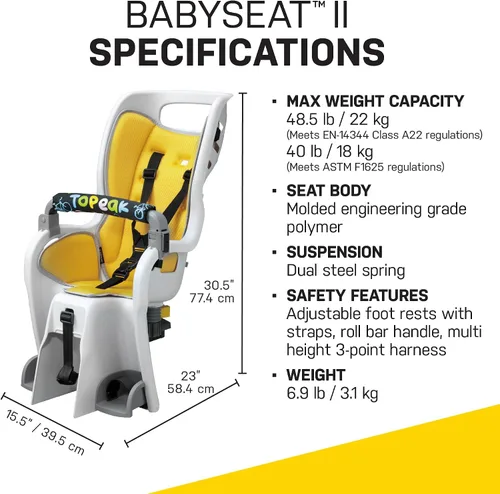 Miniatura 8 de Topeak BabySeat II with MTX Rack for Disc Brake Bikes (29" Wheel Compatible)