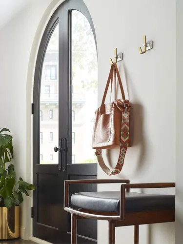 Miniatura 8 de Amerock HBX36686BBZG10 Burbank Gancho decorativo de pared de una sola punta Gancho de níquel satinado y champán dorado para abrigos, sombreros