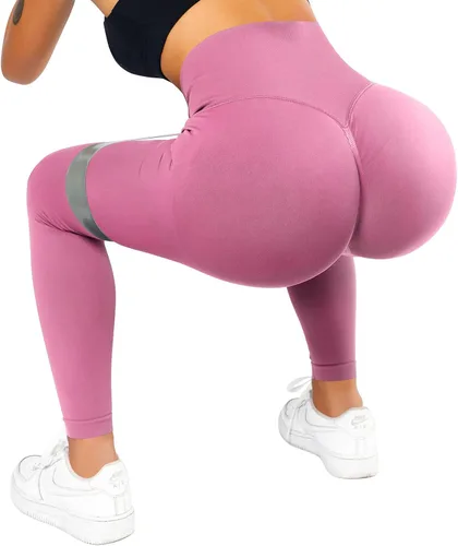 Miniatura 5 de SUUKSESS Leggings sin costuras para mujer, con levantamiento de glúteos, cintura alta, pantalones de yoga para entrenamiento