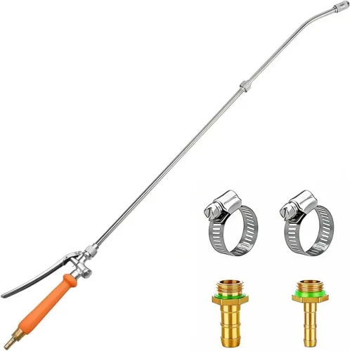 Miniatura 9 de Varita rociadora de repuesto de metal, varilla rociadora de púas de latón de 1/4 y 3/8 pulgadas con válvula de cierre de acero inoxidable y 2