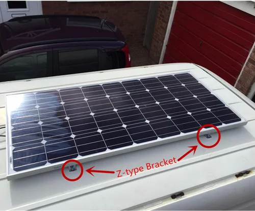 Miniatura 7 de Kit de soportes en Z para montaje de paneles solares para RV, barco, fuera de la red, techo, ancho de 38 mm, soporte para paneles solares de hasta