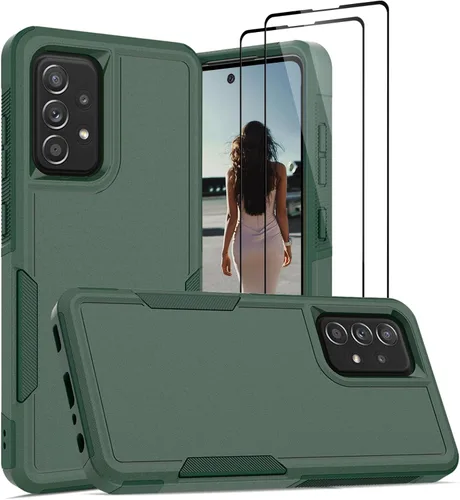 Miniatura 18 de Jeylly Funda para Samsung Galaxy A52 5G, Galaxy A52 Funda para teléfono con protector de pantalla híbrida de silicona antiarañazos, funda de defensa
