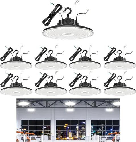 Miniatura 11 de BBESTLED Luz LED UFO de 480 V de alta bahía – 150 W/100 W/80 W de potencia ajustable, 22500 lm 5000 K ultra brillante, 0-10 V regulable, iluminación