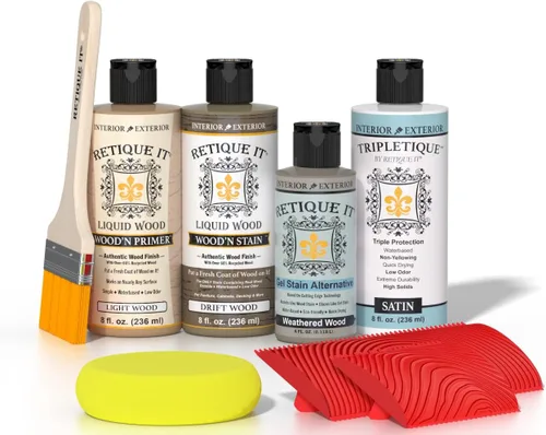 Miniatura 93 de Retique It Kit multiusos con acabado de madera - GO Beyond de madera falsa con imprimación a base de madera líquida pintable y tinte de gel - 60