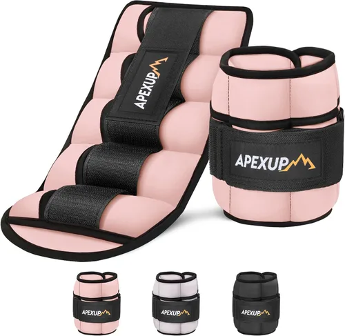Miniatura 19 de APEXUP 10 libras/par de pesas de tobillo ajustables para mujeres y hombres, correas de peso modularizadas para piernas para yoga, caminar, correr