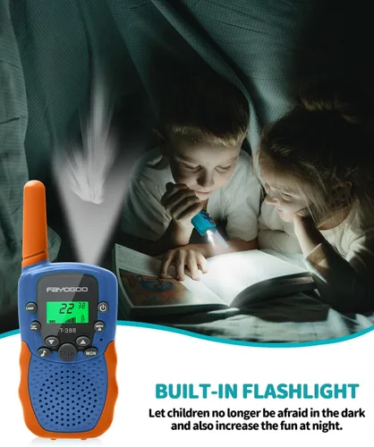 Miniatura 5 de FAYOGOO Paquete de 3 Walkie Talkies para Niños de Largo Alcance 2 Millas, Walkie Talkies Recargables para Niños con Linterna, Batería Incorporada