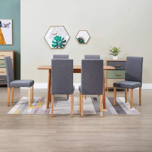 Miniatura 13 de Modern Dining Chairs Set of 2 Black Fabric Upholstered with Rubber Wood Frame for Kitchen Dining Room Farmhouse Decor