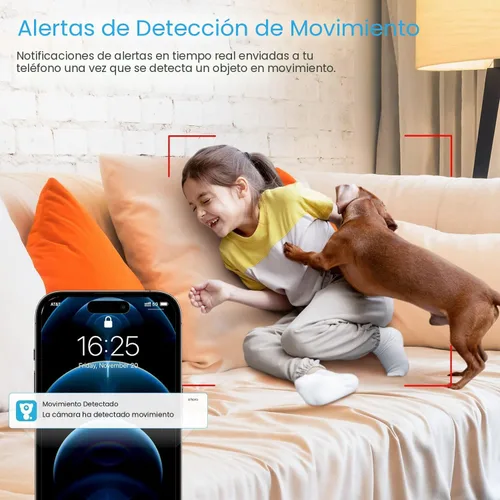 Miniatura 2 de litokam Cámara de seguridad interior 2K, cámaras de 360° para seguridad del hogar en interiores con detección de movimiento, cámara para mascotas