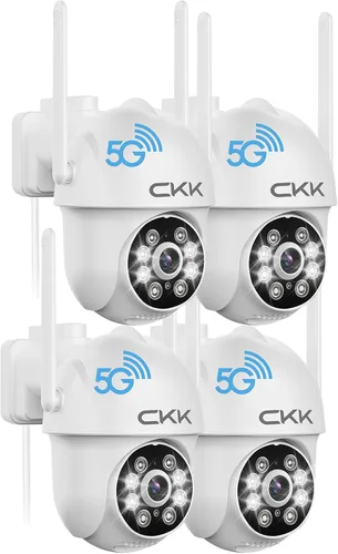Miniatura 11 de CKK - Cámaras de seguridad 2K para exteriores, 2.4G/5G, cámaras de seguridad inalámbricas para el hogar, 360 PTZ, detección de movimiento PIR