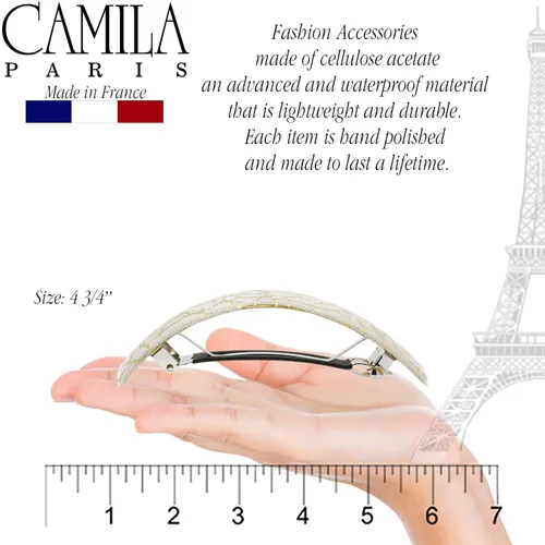 Miniatura 4 de Camila Paris CP2553 - Pinza de pasador de pelo francés para niñas, para cabello largo y rizado, grueso, rizado, ondulado, agarre fuerte, pinzas