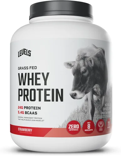 Miniatura 30 de Levels - Polvo de proteína de suero alimentado con pasto, sin artificiales, 24G de proteína, chocolate puro, 5 libras