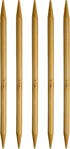 Miniatura 31 de Harfington - 5 piezas de agujas de tejer de bambú de doble punta, tamaño US 1 (2.25 mm), carbonizadas, 7.9 pulgadas (20 cm) rectas para tejer a