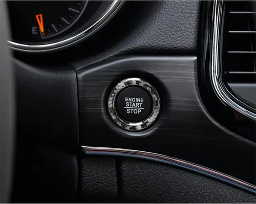 Miniatura 2 de SUNJIKA Compatible con cubierta de botón de arranque de motor interior de fibra de carbono para Jeep Grand Cherokee 2014, 2015, 2016, 2017, 2018