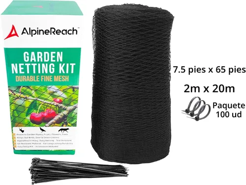 Miniatura 6 de AlpineReach Red de jardín de 7.5 x 65 pies, red resistente para pájaros, ciervos, protección de plantas, malla tejida extrafuerte, kit reutilizable