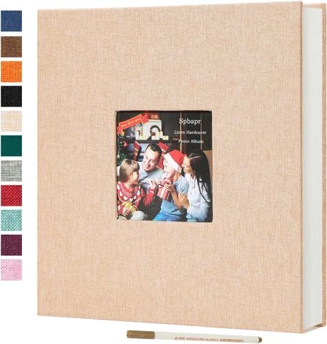 Miniatura 10 de Spbapr - Álbum de fotos grande autoadhesivo de 3 x 5, 4 x 6, 5 x 7, 8 x 10, álbum de recortes magnético, 40 páginas en blanco, cubierta de lino, Azul