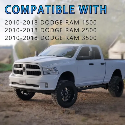 Miniatura 2 de POSAID Alfombrilla para salpicadero para Dodge Ram 1500 2500 3500, funda protectora personalizada para salpicadero Dodge Ram, Negro, 2010-2018